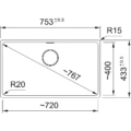 Zlewozmywak do podbudowy lub na równi z blatem Franke Maris MRG 210/110-72 Fragranite Czarny mat -schemat instalacji- Ekspert-AGD.com