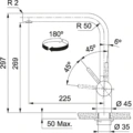 Bateria kuchenna Franke Atlas Neo M ze stałą wylewką Miedziany 115.0628.204 Bateria kuchenna Franke Atlas Neo M ze stałą wylewką Miedziany -rysunek techniczny- Ekspert-AGD.com