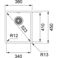 Zlewozmywak Franke Box BXX 210/110-34 Stal szlachetna -rysunek techniczny- Ekspert-AGD.com