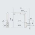 Bateria zlewozmywakowa Falmec Pure Steel Corner Inox -Projekt techniczny- Ekspert-AGD.com