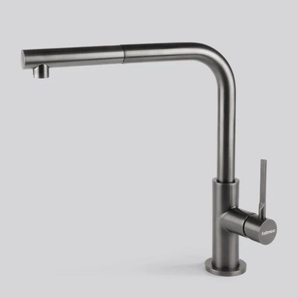 Bateria zlewozmywakowa Falmec Trevi Corner PVD Gunmetal, z wyciąganą wylewką - Ekspert-AGD.com