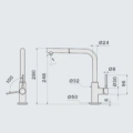Bateria zlewozmywakowa Falmec Trevi Corner PVD Oro -Projekt techniczny- Ekspert-AGD.com