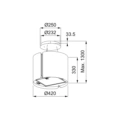 Okap Franke Smart FSMS F42 SS/BK MATT Stal szlachetna, wyspowy 345.0654.870 Okap wyspowy Franke Smart FSMS F42 SS/BK MATT Stal szlachetna -schemat instalacji- Ekspert-AGD.com 2