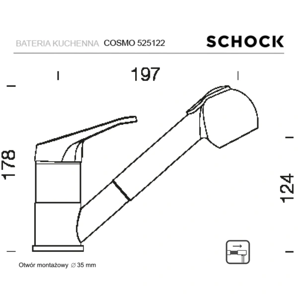 Bateria kuchenna SCHOCK COSMO 525.122 Chrom (CHR) wyciągana wylewka z funkcją prysznica - Ekspert-AGD.com 2
