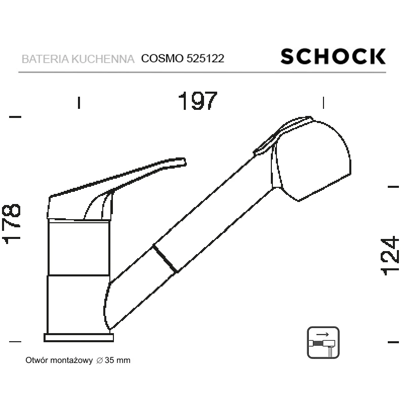 Bateria kuchenna SCHOCK COSMO 525.122 Chrom (CHR) wyciągana wylewka z funkcją prysznica - Ekspert-AGD.com 5