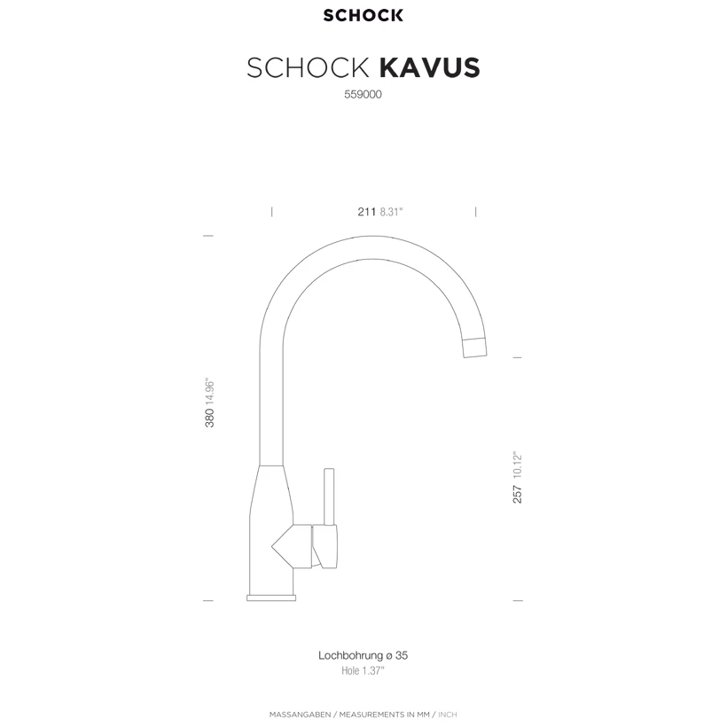 Bateria kuchenna SCHOCK KAVUS 559.000 Inox (EDM) ze stałą wylewką 5 Bateria kuchenna SCHOCK KAVUS 559.000 Inox (EDM) ze stałą wylewką - Ekspert-AGD.com 5