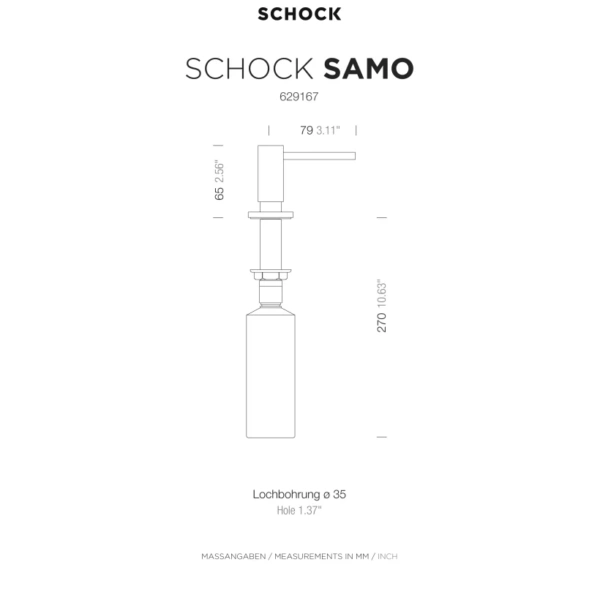 Dozownik do mydła SCHOCK SAMO 629.169 Chrom (CHR) - Ekspert-AGD.com 2