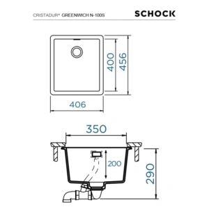 Zlewozmywak SCHOCK GREENWICH N-100S Silverstone CRISTADUR - Ekspert-AGD.com
