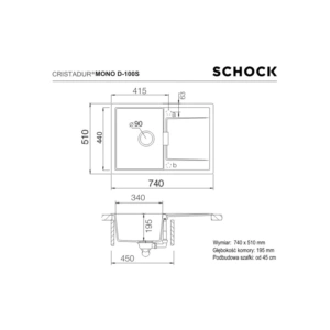 Zlewozmywak SCHOCK MONO D-100S Polaris CRISTADUR Zlewozmywak SCHOCK MONO D-100S Polaris CRISTADUR - Ekspert-AGD.com