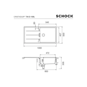 Zlewozmywak SCHOCK TIA D-100L Polaris CRISTADUR Zlewozmywak SCHOCK TIA D-100L Polaris CRISTADUR - Ekspert-AGD.com