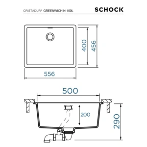 Zlewozmywak SCHOCK GREENWICH N-100L Polaris CRISTADUR - Ekspert-AGD.com