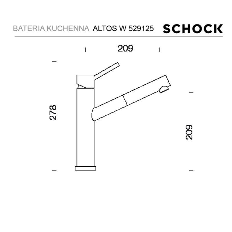 Bateria kuchenna SCHOCK ALTOS W 529.125 Inox (EDM) z wyciąganą wylewką, podokienna - Ekspert-AGD.com 5