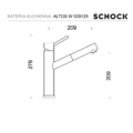 Bateria kuchenna SCHOCK ALTOS 529.120 Inox (EDM) z wyciąganą wylewką - obrazek 2