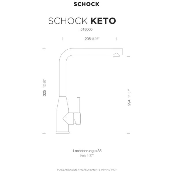 Bateria kuchenna SCHOCK KETO 518.000 Inox (EDM) ze stałą wylewką 2 Bateria kuchenna SCHOCK KETO 518.000 Inox (EDM) ze stałą wylewką - Ekspert-AGD.com 2