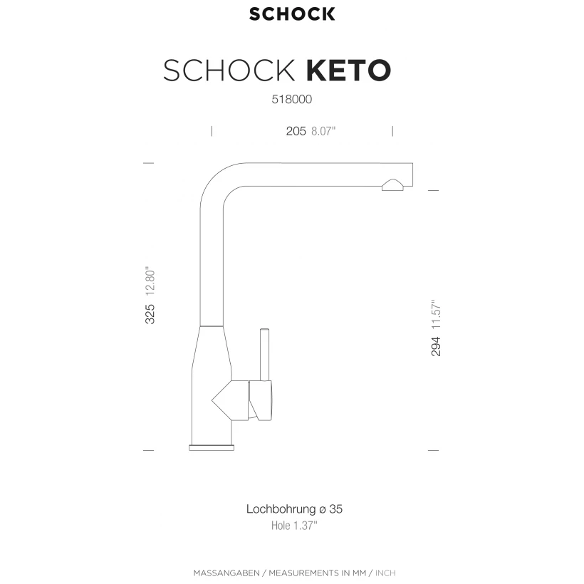 Bateria kuchenna SCHOCK KETO 518.000 Inox (EDM) ze stałą wylewką 5 Bateria kuchenna SCHOCK KETO 518.000 Inox (EDM) ze stałą wylewką - Ekspert-AGD.com 5