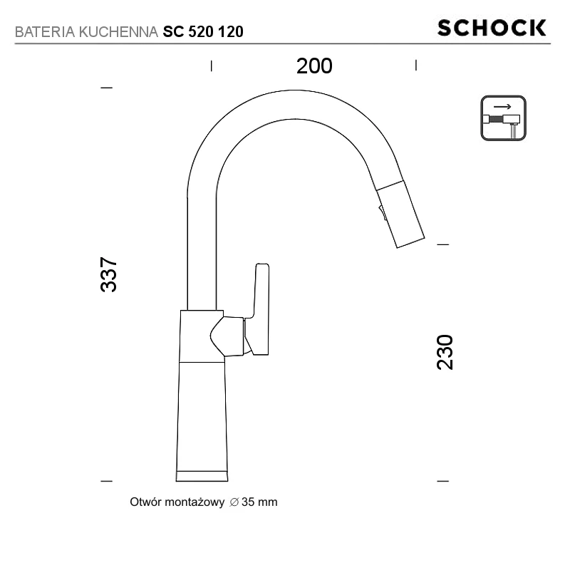 Bateria kuchenna SCHOCK SC520.120 Bronze wyciągana wylewka z funkcją prysznica 5 Bateria kuchenna SCHOCK SC520.120 Bronze wyciągana wylewka z funkcją prysznica - Ekspert-AGD.com 5