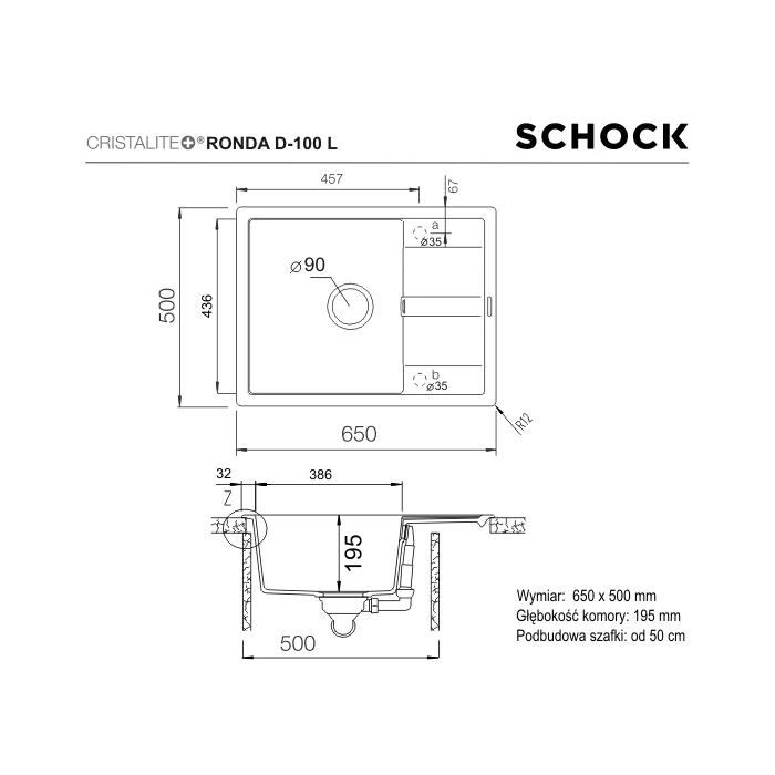 Zlewozmywak SCHOCK RONDA D-100L Onyx CRISTALITE - Ekspert-AGD.com 4