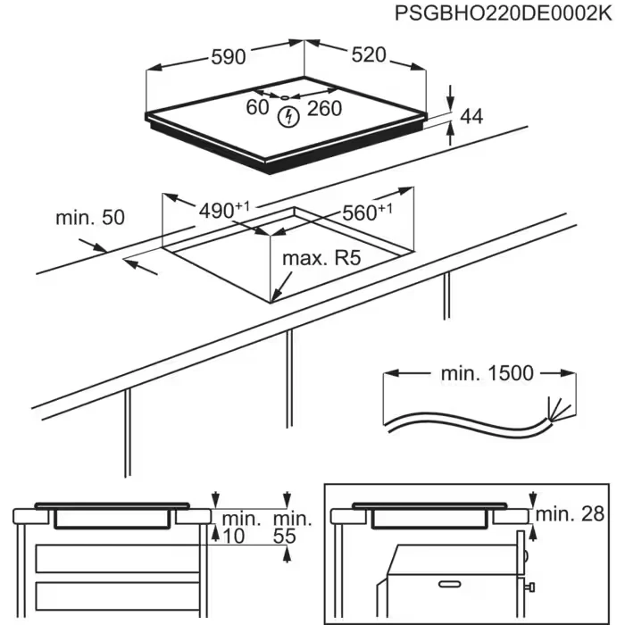 Płyta indukcyjna Electrolux EIV64453 Flex Bridge SLIM-FIT 60 cm Czarny - Ekspert-AGD.com 12