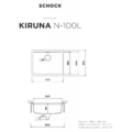 Zlewozmywak SCHOCK KIRUNA N-100L IVY CRISTADUR - Rysunek techniczny