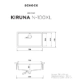 Zlewozmywak SCHOCK KIRUNA N-100XL IVY CRISTADUR - Rysunek techniczny