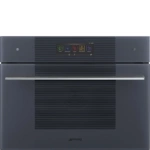 Kompaktowy piekarnik parowy z mikrofalą do zabudowy SMEG SO4106WAPG Omnichef Neptune Grey