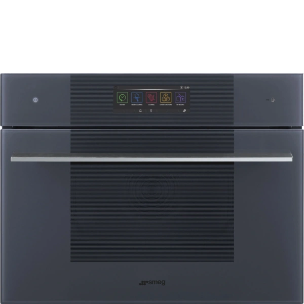 Kompaktowy piekarnik parowy z mikrofalą do zabudowy SMEG SO4106WAPG Omnichef Neptune Grey