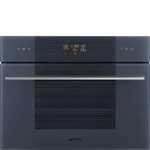 Kompaktowy piekarnik z mikrofalą do zabudowy SMEG SO4102M1G Micro combi Neptune Grey