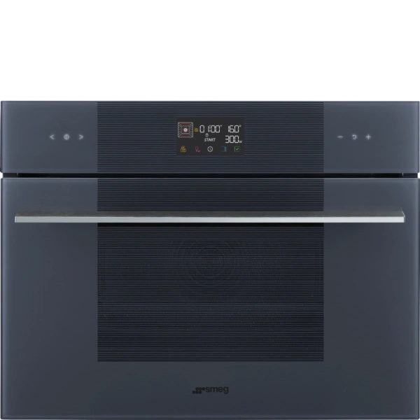 Kompaktowy piekarnik z mikrofalą do zabudowy SMEG SO4102M1G Micro combi Neptune Grey
