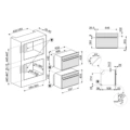 Kompaktowy piekarnik z mikrofalą do zabudowy SMEG SO4102M1G Micro combi Neptune Grey - Rysunek techniczny 2