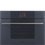 Kompaktowy piekarnik z mikrofalą do zabudowy SMEG SO4104M2PG Speedwave Neptune Grey