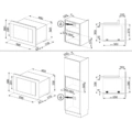 Kuchenka mikrofalowa do zabudowy SMEG FMI120G Neptune Grey - Rysunek techniczny