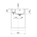 Zlewozmywak Franke KubusX KXK 160-37-12 Fraceram Onyx 126.0738.300 - obrazek 4