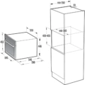Kompaktowy piekarnik z mikrofalą do zabudowy Gorenje BCM4058B Czarny - Schemat zabudowy
