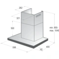 Okap kominowy Gorenje WHT6SYW 60 cm Biały - Rysunek techniczny