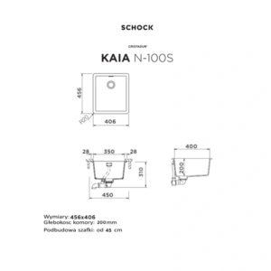 Zlewozmywak SCHOCK KAIA N-100S Stone CRISTADUR Zlewozmywak SCHOCK KAIA N-100S Stone CRISTADUR - Ekspert-AGD.com