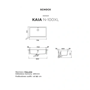 Zlewozmywak SCHOCK KAIA N-100XL Stone CRISTADUR Zlewozmywak SCHOCK KAIA N-100XL Stone CRISTADUR - Ekspert-AGD.com
