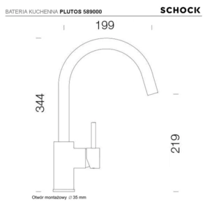Bateria kuchenna SCHOCK PLUTOS 589.000 Vanilla ze stałą wylewką - Ekspert-AGD.com