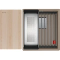 Zlewozmywak Franke Kanon KNG PRO 110-37 Cappuccino Fragranite 125.0749.647 wraz z dodatkami w komplecie: wkładka ociekowa + rollmata + drewniana deska kuchenna