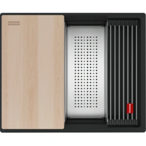 Zlewozmywak Franke Kanon KNG PRO 110-52 Czarny mat/Czarny odpływ + Bateria Active L Twist Czarny mat 125.0749.686 - Ekspert-AGD.com
