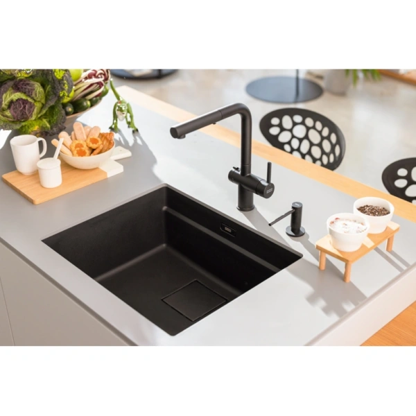 Zlewozmywak Franke Kanon KNG PRO 110-52 Czarny mat/Czarny odpływ + Bateria Active L Twist Czarny mat 125.0749.686 - Ekspert-AGD.com 6