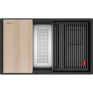 Zlewozmywak Franke Kanon KNG PRO 160-46-21 Czarny mat/Czarny odpływ + Bateria Active L Twist Czarny mat 125.0749.687 - Ekspert-AGD.com