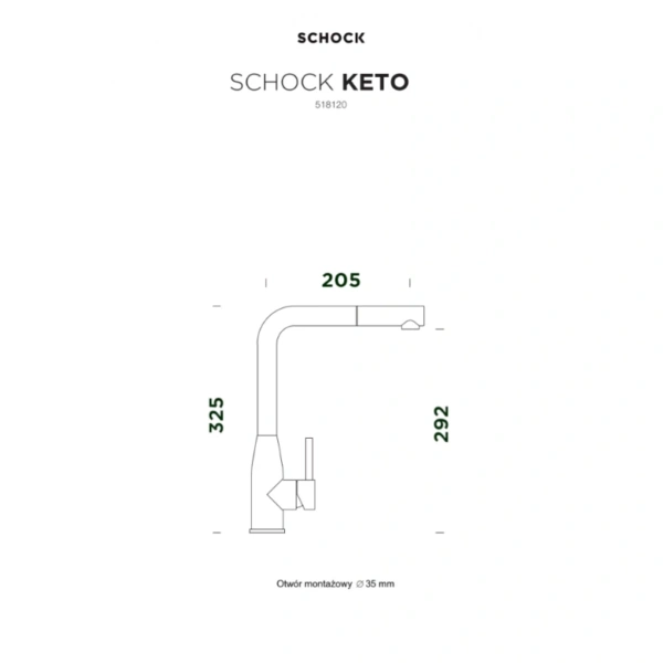 Bateria kuchenna SCHOCK KETO 518.120 GUB Gunmetal Brushed z wyciąganą wylewką - Ekspert-AGD.com 5