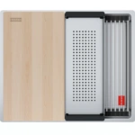 Zlewozmywak Franke Box BXX PRO 210/110-50 Stal szlachetna 127.0749.858 wraz z akcesoriami w komplecie: wkładka ociekowa + rollmata + drewniana deska kuchenna