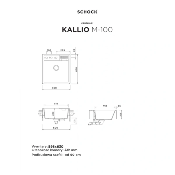 Zlewozmywak SCHOCK KALLIO M-100 Night CRISTADUR - Ekspert-AGD.com 3