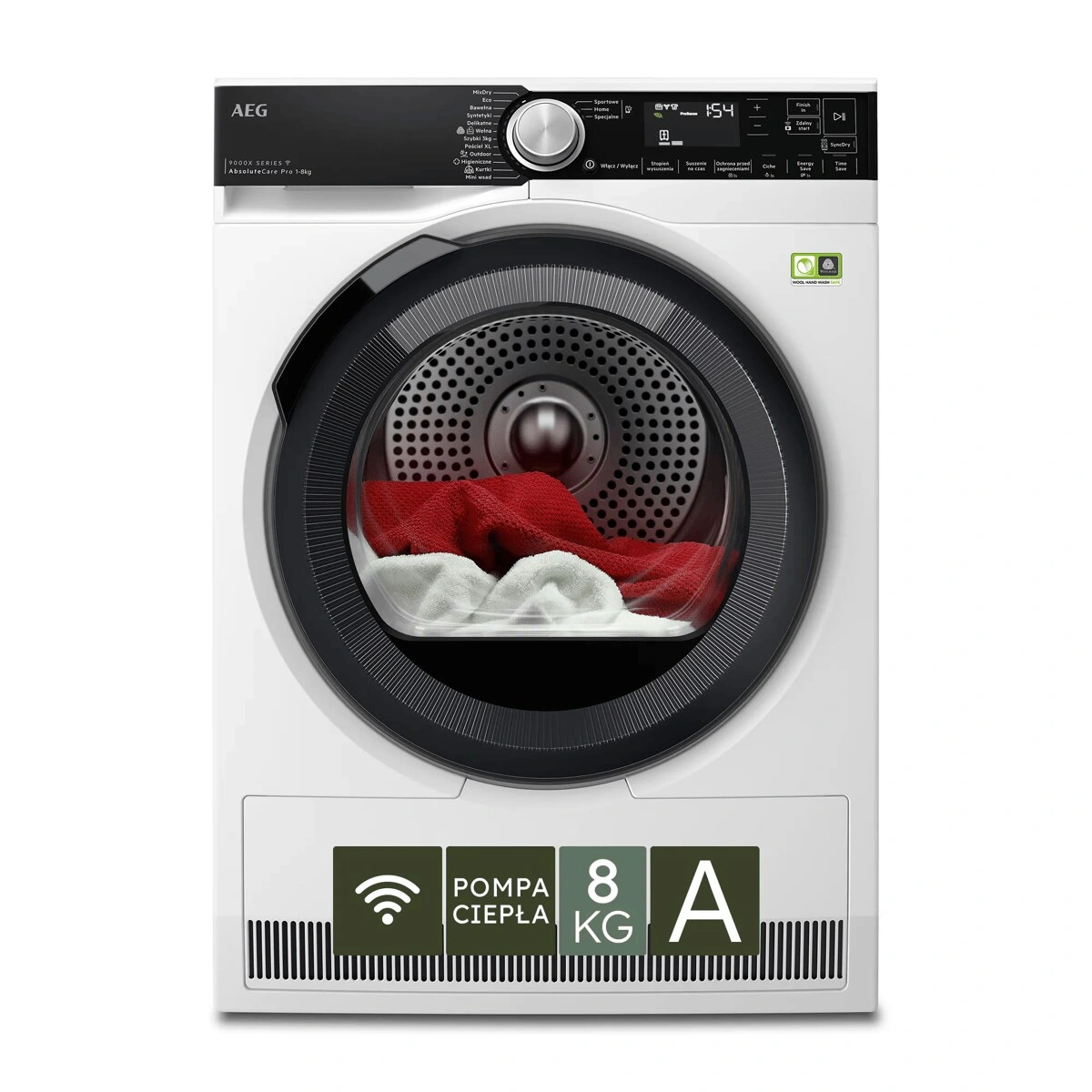 Suszarka AEG TR986CP z pompą ciepła 8 kg, wolnostojąca 22 Suszarka wolnostojąca AEG TR986CP z pompą ciepła 8 kg 02