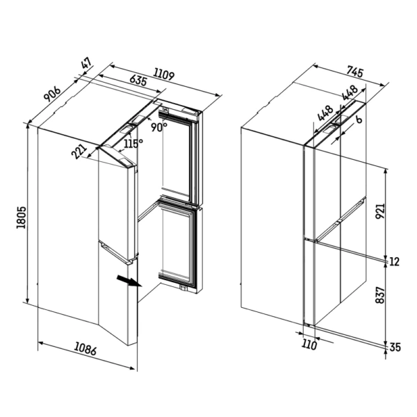 Chłodziarko-zamrażarka Liebherr MBsddi 9058 Prime BioFresh NoFrost French Door z kostkarką, wolnostojąca - Ekspert-AGD.com 8